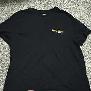 Old Navy Black T-Shirt with Gold Print